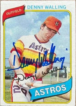 Denny Walling Signed 1980 Topps Baseball Card - Houston Astros