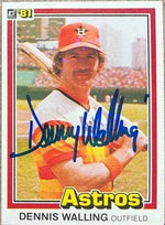 Denny Walling Signed 1981 Donruss Baseball Card - Houston Astros