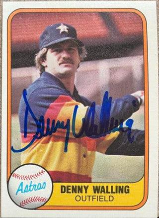 Denny Walling Signed 1981 Fleer Baseball Card - Houston Astros - PastPros