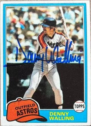 Denny Walling Signed 1981 Topps Baseball Card - Houston Astros