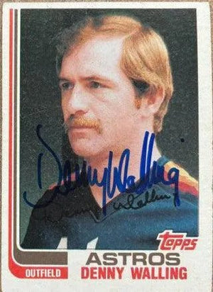 Denny Walling Signed 1982 Topps Baseball Card - Houston Astros