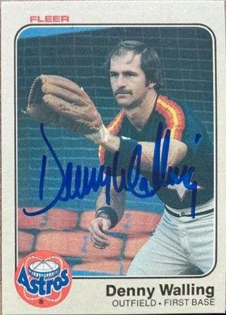 Denny Walling Signed 1983 Fleer Baseball Card - Houston Astros