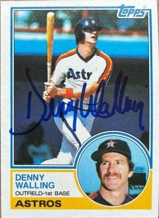 Denny Walling Signed 1983 Topps Baseball Card - Houston Astros