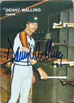 Denny Walling Signed 1984 Mother's Cookies Baseball Card - Houston Astros