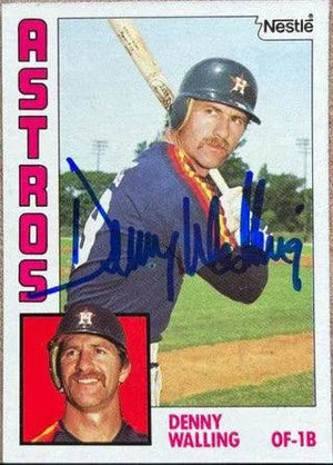 Denny Walling Signed 1984 Nestle Baseball Card - Houston Astros