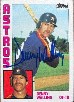 Denny Walling Signed 1984 Topps Baseball Card - Houston Astros