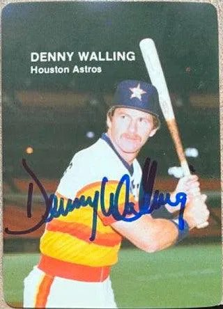 Denny Walling Signed 1985 Mother's Cookies Baseball Card - Houston Astros