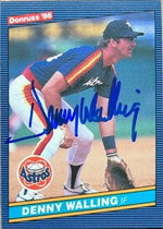 Denny Walling Signed 1986 Donruss Baseball Card - Houston Astros