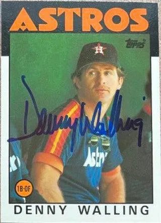 Denny Walling Signed 1986 Topps Tiffany Baseball Card - Houston Astros