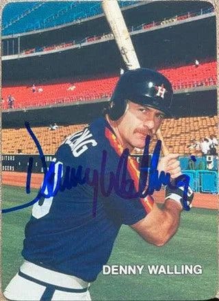 Denny Walling Signed 1987 Mother's Cookies Baseball Card - Houston Astros