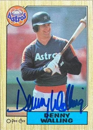 Denny Walling Signed 1987 O-Pee-Chee Baseball Card - Houston Astros