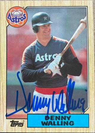 Denny Walling Signed 1987 Topps Baseball Card - Houston Astros - PastPros