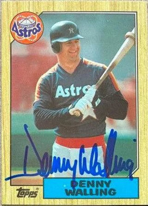 Denny Walling Signed 1987 Topps Tiffany Baseball Card - Houston Astros