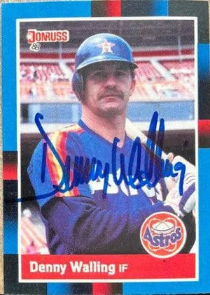Denny Walling Signed 1988 Donruss Baseball Card - Houston Astros