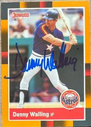Denny Walling Signed 1988 Donruss Baseball's Best Baseball Card - Houston Astros