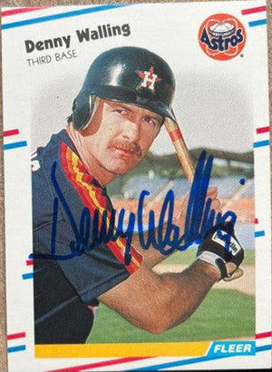 Denny Walling Signed 1988 Fleer Baseball Card - Houston Astros - PastPros