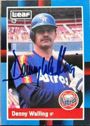 Denny Walling Signed 1988 Leaf Baseball Card - Houston Astros