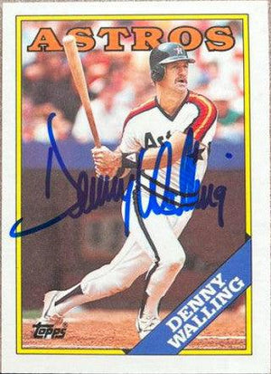 Denny Walling Signed 1988 Topps Tiffany Baseball Card - Houston Astros - PastPros