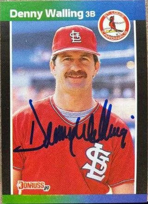 Denny Walling Signed 1989 Donruss Baseball Card - St Louis Cardinals