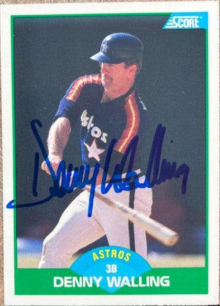 Denny Walling Signed 1989 Score Baseball Card - Houston Astros - PastPros