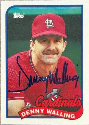 Denny Walling Signed 1989 Topps Tiffany Baseball Card - St Louis Cardinals