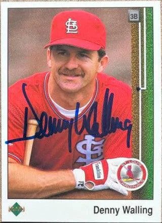 Denny Walling Signed 1989 Upper Deck Baseball Card - St Louis Cardinals
