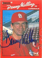 Denny Walling Signed 1990 Donruss Baseball Card - St Louis Cardinals