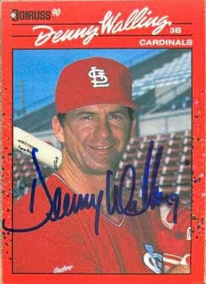 Denny Walling Signed 1990 Donruss Baseball Card - St Louis Cardinals