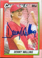 Denny Walling Signed 1990 Topps Baseball Card - St Louis Cardinals