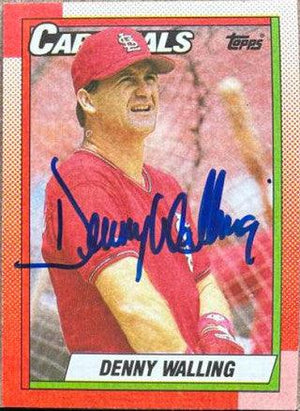 Denny Walling Signed 1990 Topps Baseball Card - St Louis Cardinals - PastPros