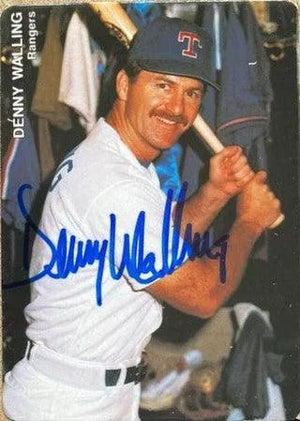 Denny Walling Signed 1991 Mother's Cookies Baseball Card - Texas Rangers