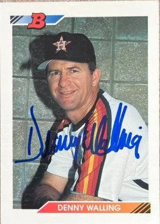 Denny Walling Signed 1992 Bowman Baseball Card - Houston Astros