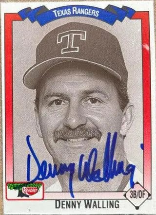 Denny Walling Signed 1993 Keebler Baseball Card - Texas Rangers