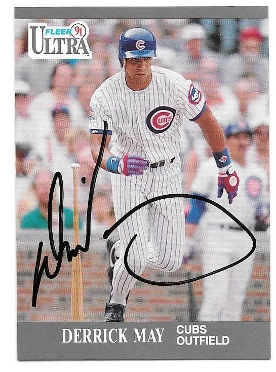 Derrick May Signed 1991 Fleer Ultra Baseball Card - Chicago Cubs