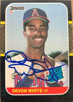 Devon White Signed 1987 Donruss Baseball Card - California Angels - PastPros