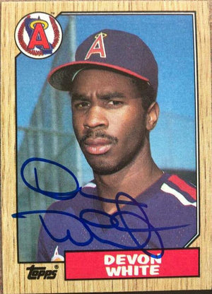 Devon White Signed 1987 Topps Baseball Card - California Angels - PastPros