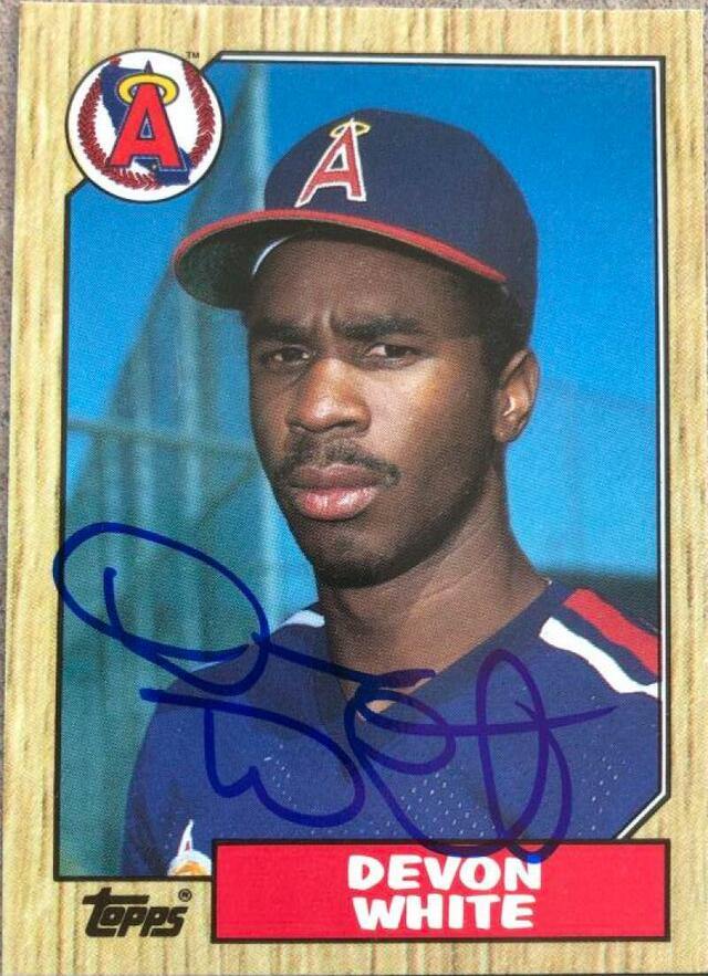 Devon White Signed 1987 Topps Tiffany Baseball Card - California Angels - PastPros