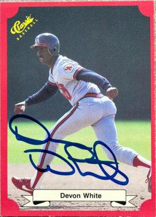 Devon White Signed 1988 Classic Red Baseball Card - California Angels - PastPros