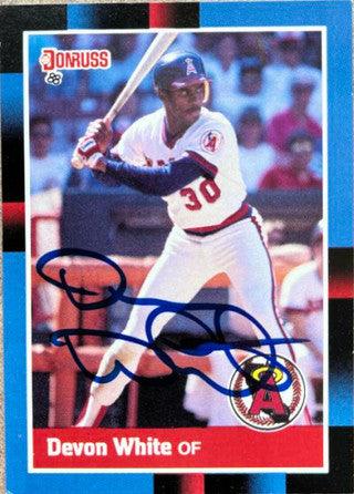 Devon White Signed 1988 Donruss Baseball Card - California Angels - PastPros