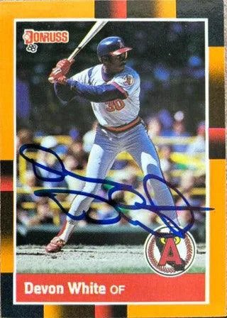Devon White Signed 1988 Donruss Baseball's Best Baseball Card - California Angels