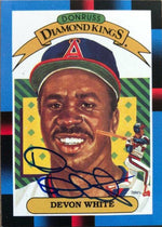 Devon White Signed 1988 Donruss Diamond Kings Baseball Card - California Angels - PastPros