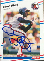 Devon White Signed 1988 Fleer Baseball Card - California Angels