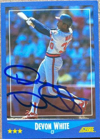 Devon White Signed 1988 Score Baseball Card - California Angels - PastPros