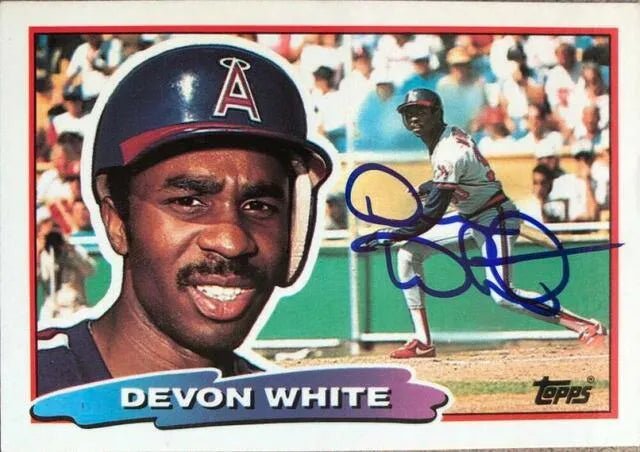 Devon White Signed 1988 Topps Big Baseball Card - California Angels