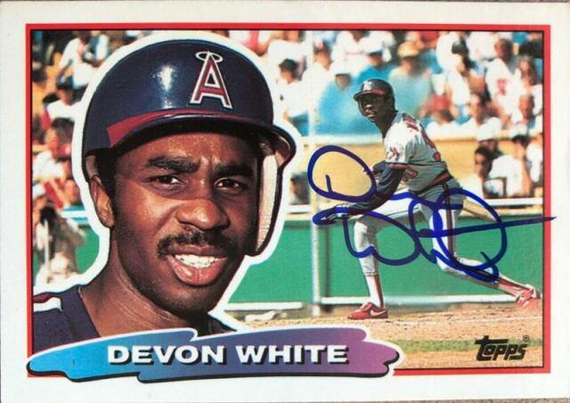 Devon White Signed 1988 Topps Big Baseball Card - California Angels - PastPros