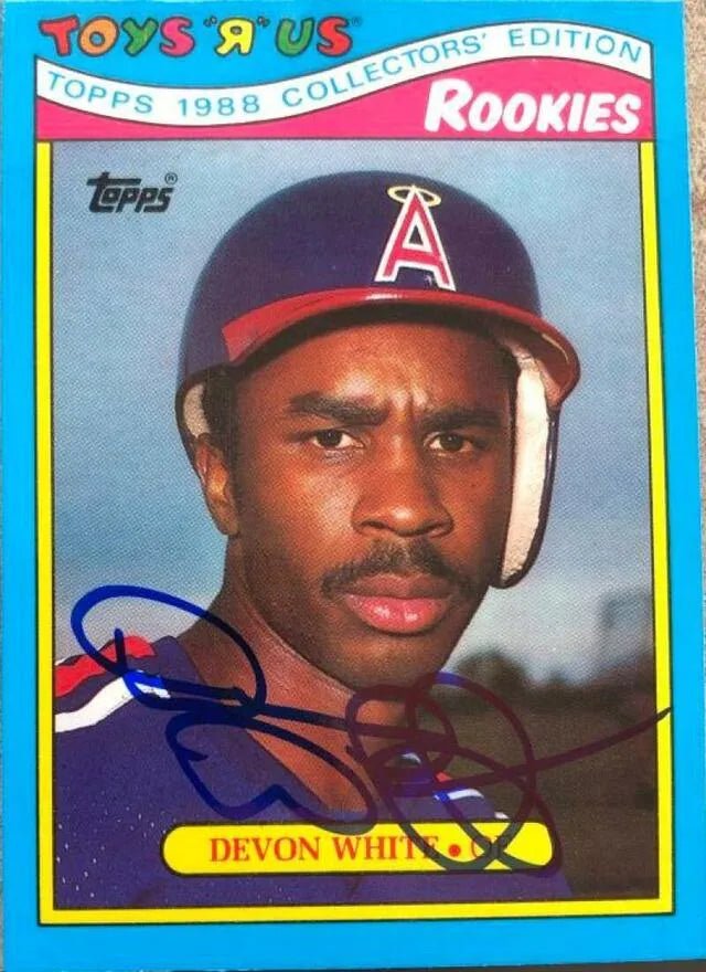 Devon White Signed 1988 Topps Toys R Us Rookies Baseball Card - California Angels