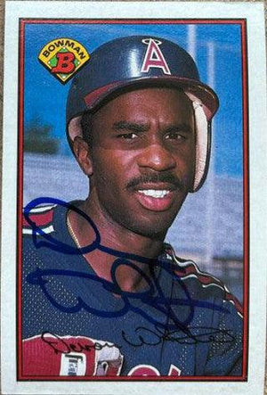 Devon White Signed 1989 Bowman Baseball Card - California Angels - PastPros