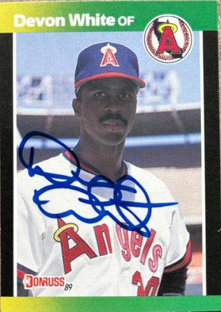 Devon White Signed 1989 Donruss Baseball's Best Baseball Card - California Angels - PastPros