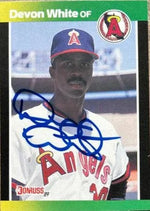 Devon White Signed 1989 Donruss Baseball's Best Baseball Card - California Angels