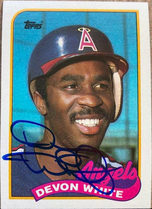 Devon White Signed 1989 Topps Baseball Card - California Angels - PastPros
